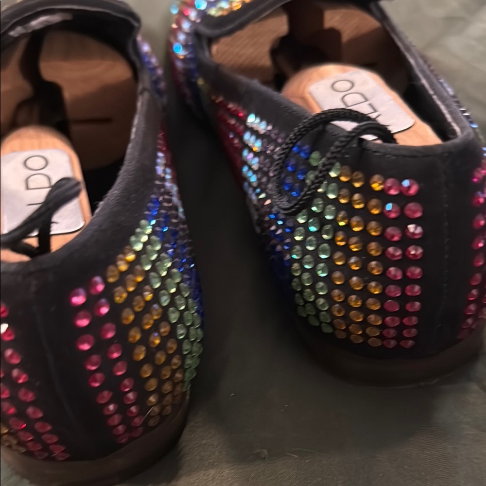 Steve Madden RARE Multicolor rainbow rhinestone crystal Studded Men's Loafers - Picture 3 of 8